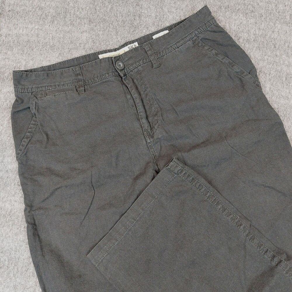 BKE Men's 34x34 (35x33) Denim Black Charcoal Cohen Relaxed Fit Linen Blend Pants